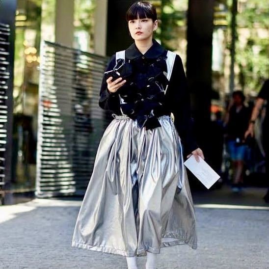 COMME des GARCONS コムデギャルソン 吊りスカート シルバー