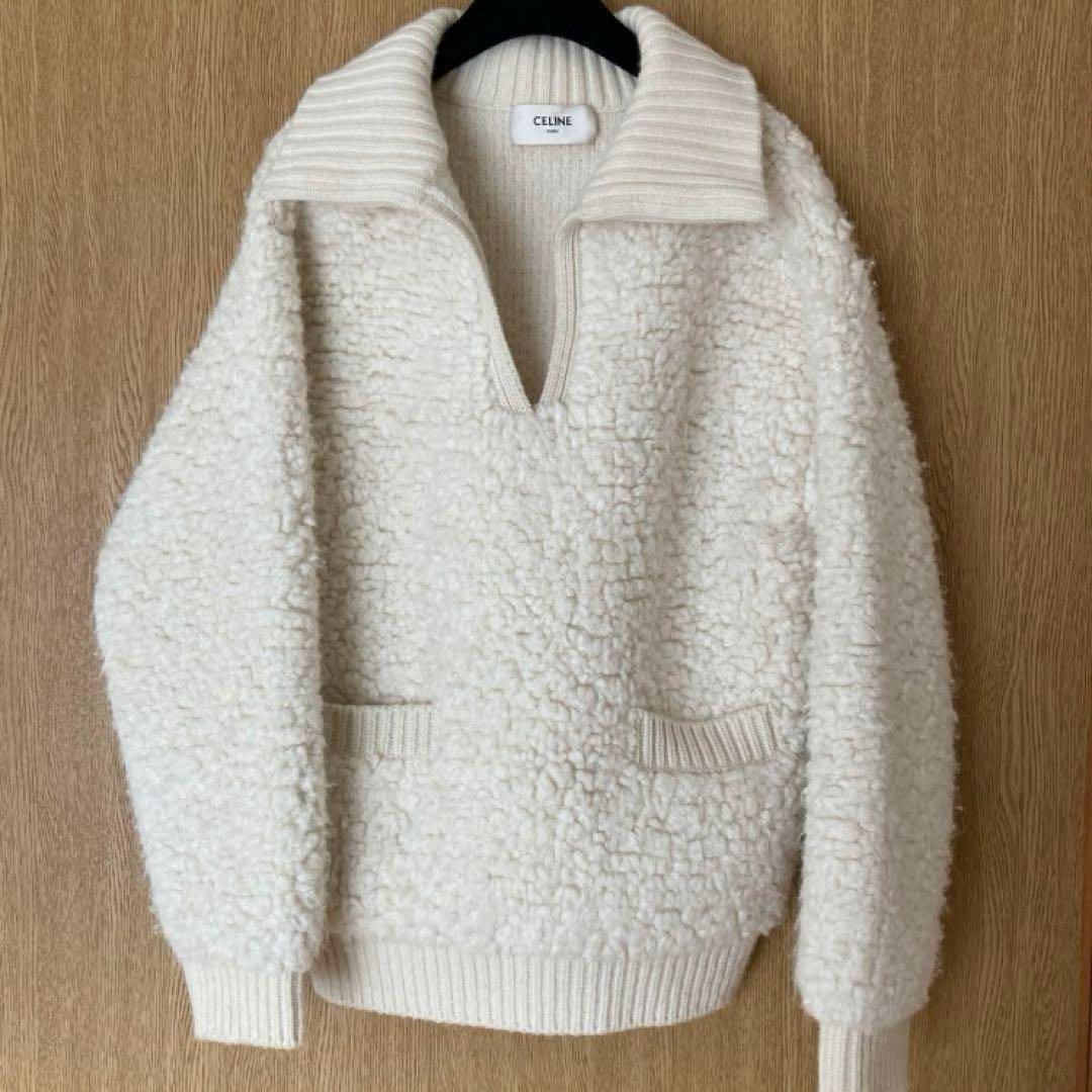 zxxx　セリーヌ celine ニット プルオーバー 新品】CELINE セリーヌ ニット オフホワイト 白 サイズ:XXL | 22SS